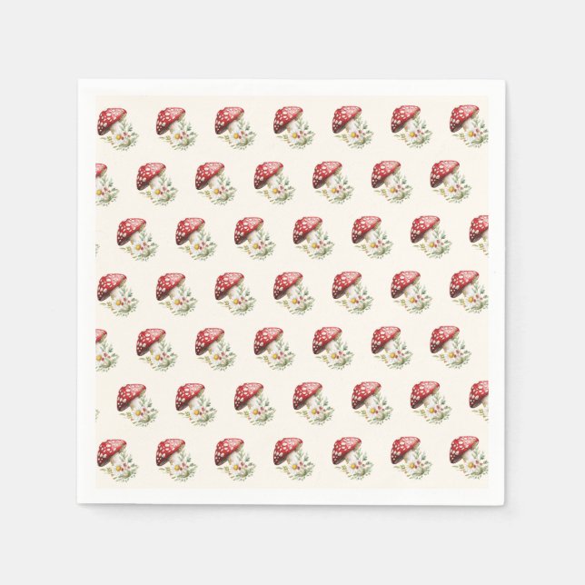 Mushroom Baby Shower  Pappersservett (Framsidan)