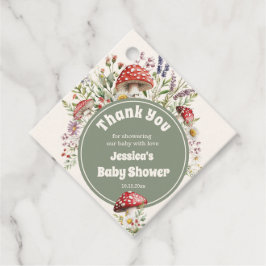 Mushroom Baby Shower Thank You Favor Gåvor Etiketter