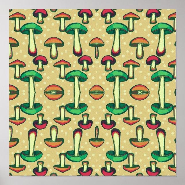 Mushroom Background Aestthetic Poster (Framsidan)
