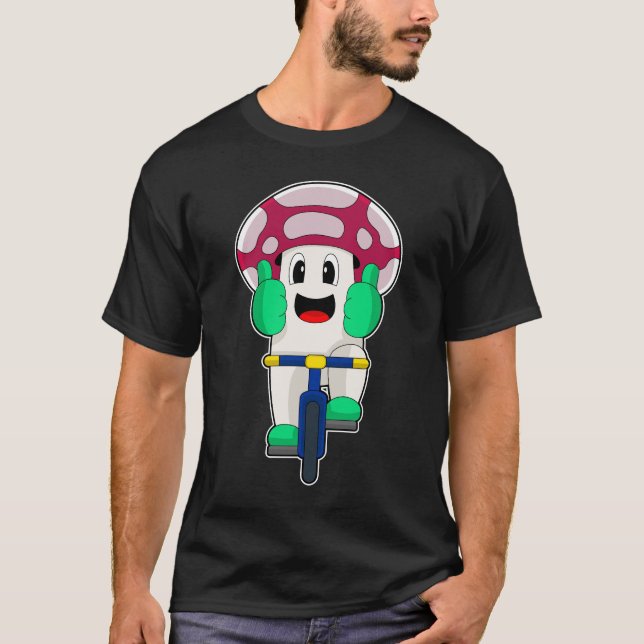 Mushroom Bicycle T Shirt (Framsida)