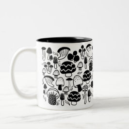 Mushroom Black White Mugg