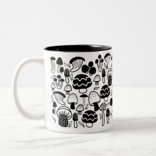 Mushroom Black White Mugg