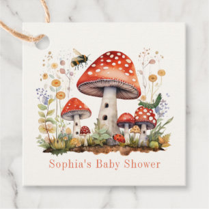Mushroom Blommigt Bee Mask Baby Shower Gåvor Etiketter