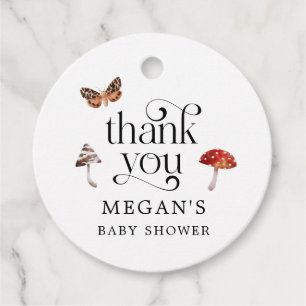 Mushroom Boho Baby Shower Gåvor Etiketter