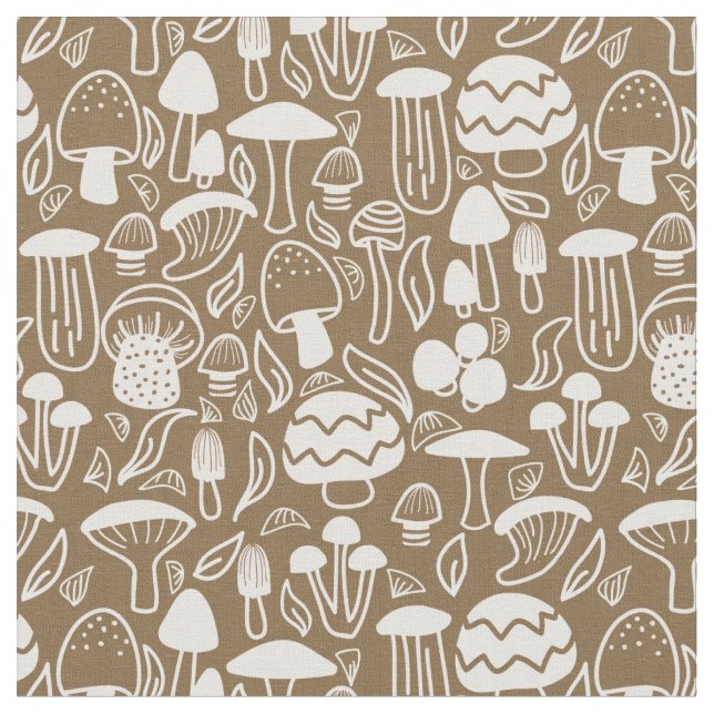 Mushroom Brown Cream Tyg (Närbild)