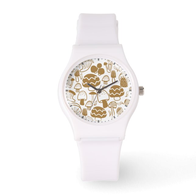 Mushroom Brown White Armbandsur (Framsida)