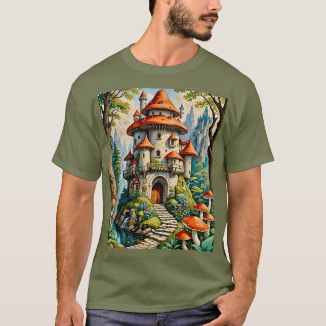 Mushroom Castle Fantasy Dreamscape Tee (Framsida)
