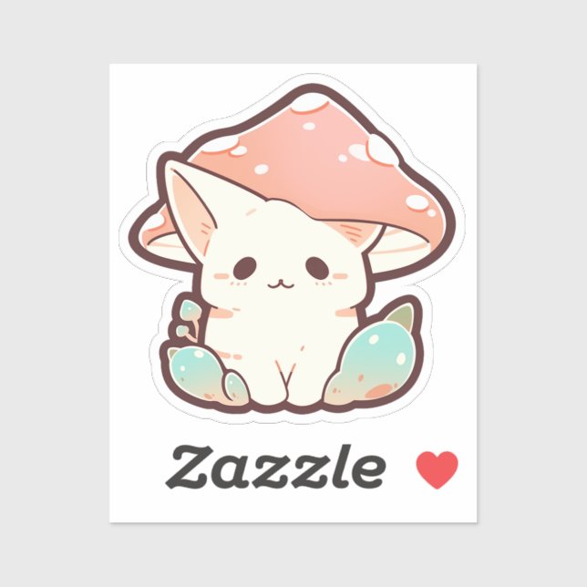 Mushroom Cat Sticker 6 Klistermärken (Ark)