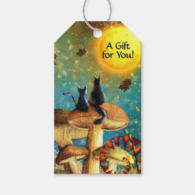Mushroom Cats A Gift for You Personalize Presentetikett (Framsidan)