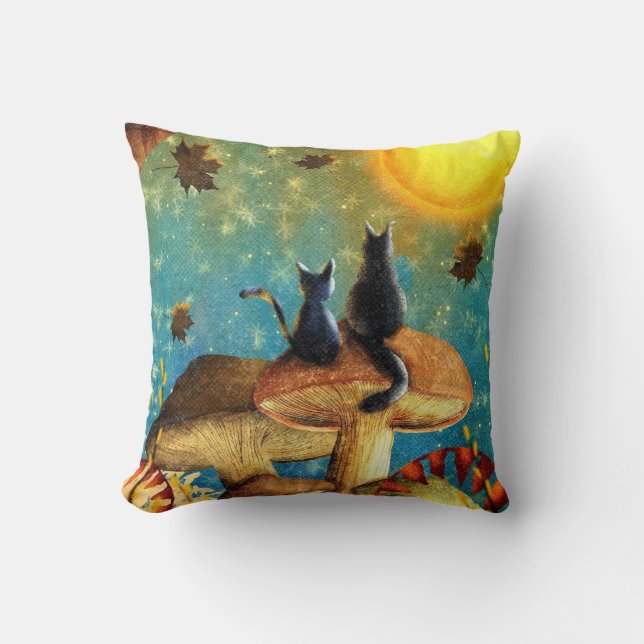 Mushroom Cats Kudde (Framsida)
