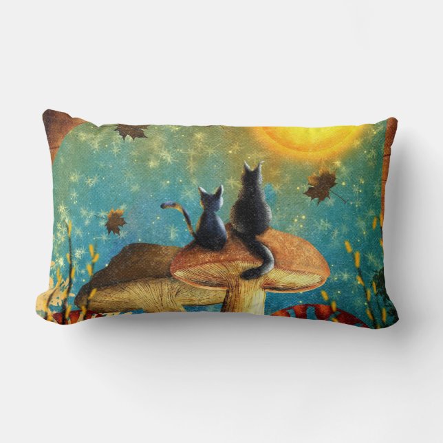 Mushroom Cats Lumbarkudde (Framsida)