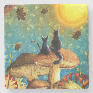 Mushroom Cats Stenunderlägg