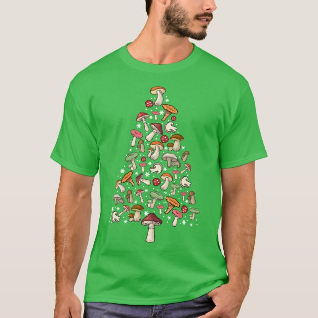 Mushroom Christmas Sweater Oversized T Shirt (Framsida)