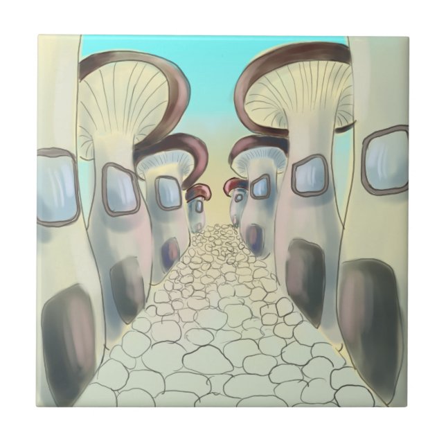 Mushroom City Street Kakelplatta (Framsidan)