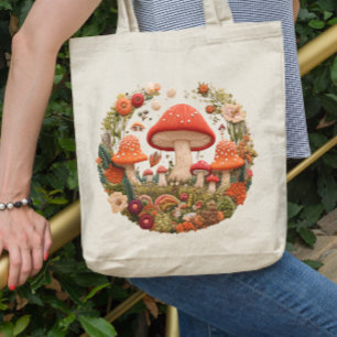 Mushroom Cottagecore Tote Bag Tygkasse