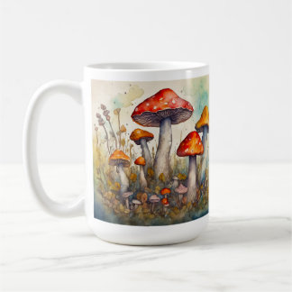 Mushroom Cottagecore Watercolor Mugg, Forest Kopp