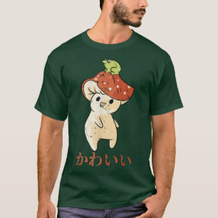 Mushroom - Cute Kawaii Anime Frog - Japanska Aesth T Shirt