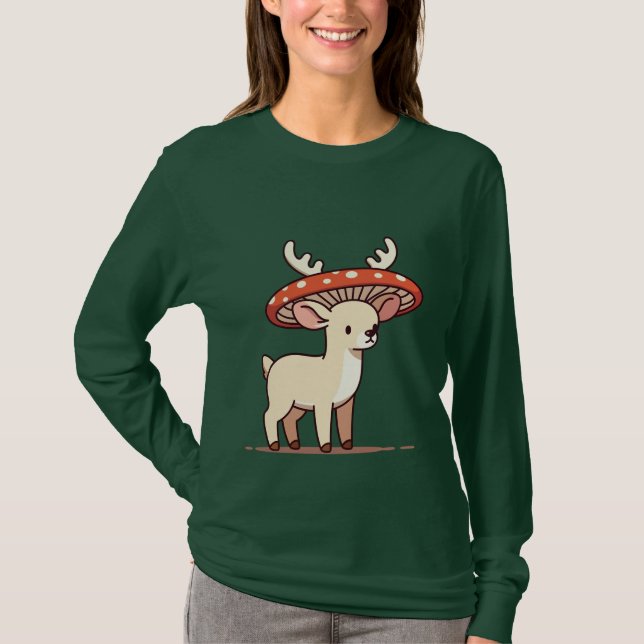 Mushroom Deer T Shirt (Framsida)