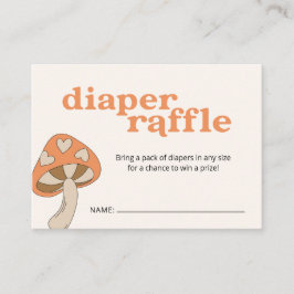 Mushroom Diaper Raffle Baby Shower | Brun Orange Tilläggskort