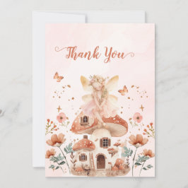 Mushroom Enchanted Forest Girl' babydusch Tack Kort