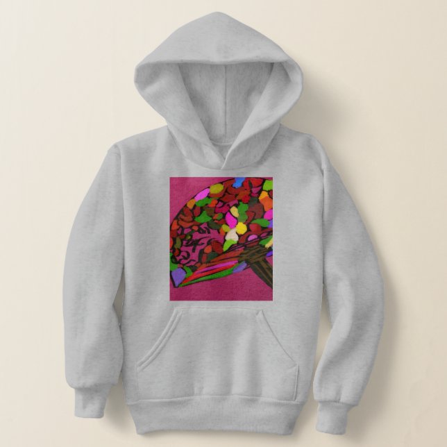 Mushroom Face Character Art Hoodie T Shirt (Laydown)