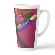 Mushroom Face Character Art Large Mug