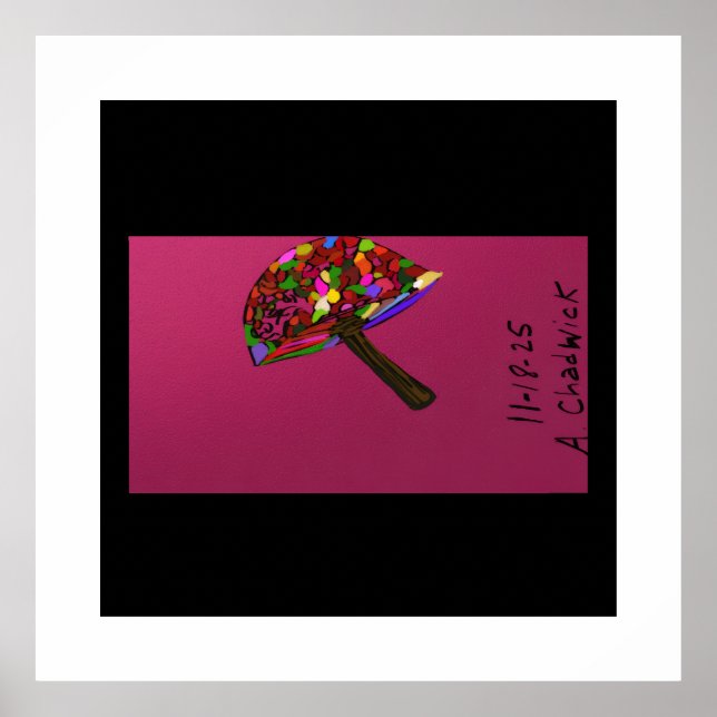 Mushroom Face Character Art Poster (Framsidan)