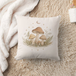 Mushroom Fairy Aesthetic Throw Pillow Kudde