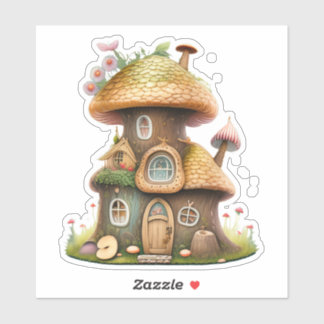 Mushroom Fairy House Sticker Klistermärken