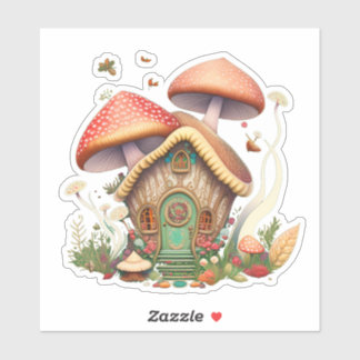 Mushroom Fairy House Sticker Klistermärken