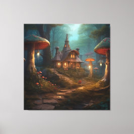 Mushroom Fairytale Forest Canvastryck