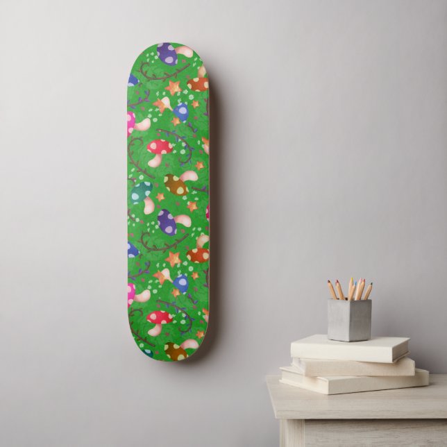 Mushroom Fairytale rainbow Mini Skateboard Bräda 18,5 Cm (Väggkonst)