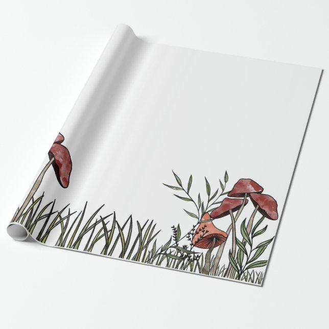 Mushroom Fält Presentpapper (Utrullad)