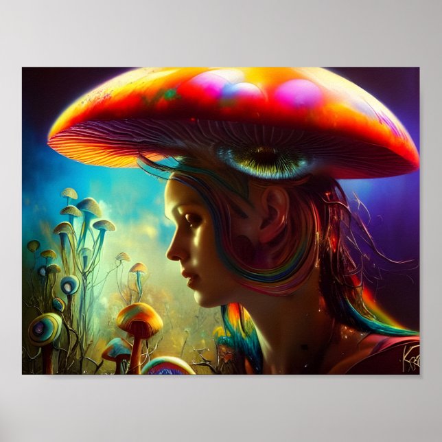 Mushroom Fantasies AI Generated Art Poster (Framsidan)