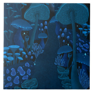 Mushroom Fantasy Älva Woodland Kakelplatta