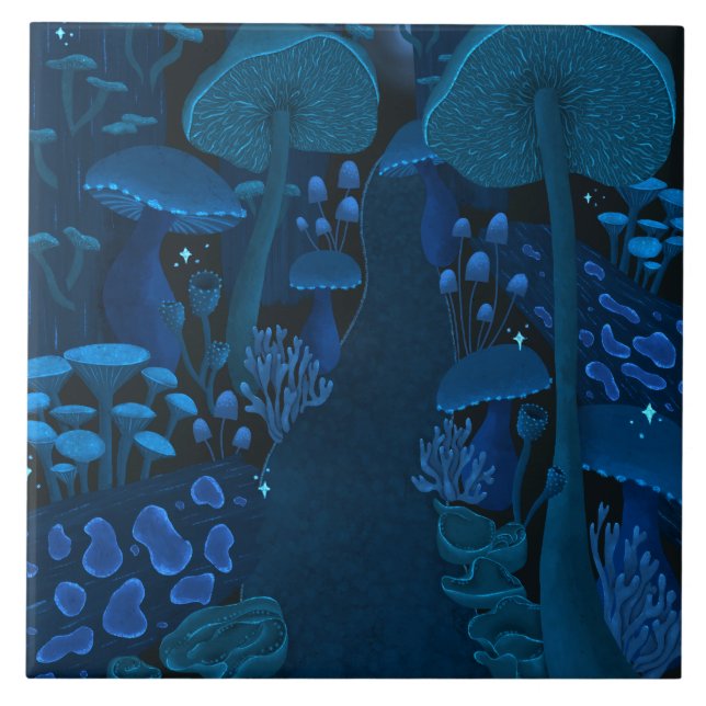 Mushroom Fantasy Älva Woodland Kakelplatta (Framsidan)