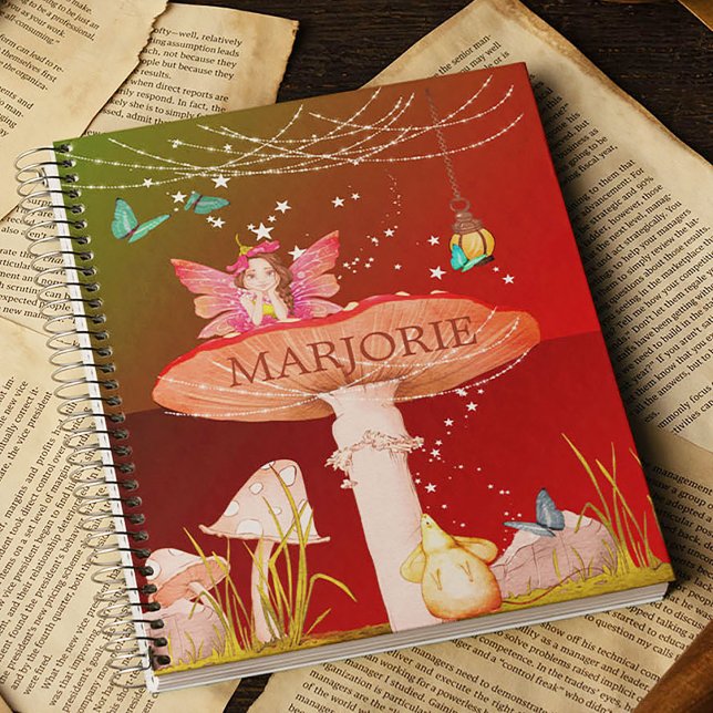 Mushroom Fantasy Fairy Magic Enchanged School Anteckningsbok (Skapare uppladdad)