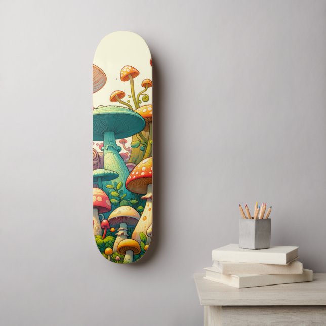 Mushroom Fantasy Forest Mini Skateboard Bräda 18,5 Cm (Väggkonst)