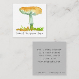 Mushroom Farm Forage Medicinal Health Food Fyrkantigt Visitkort