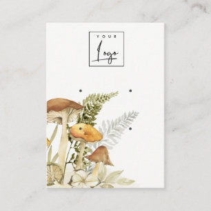 Mushroom Fern Foliage Logotyp 2 Visningen Ökning Visitkort