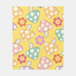 Mushroom & Floral Pattern Fleecefilt