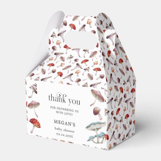 Mushroom Forest Baby Shower Presentaskar (Framsidan Sidan)