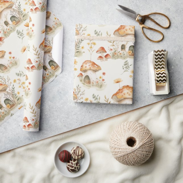 Mushroom Forest I Fairy Tale Kids Presentpapper (Hantverk)