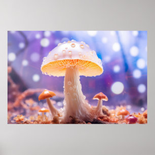 Mushroom Forest Nature Serene Tranquil Poster