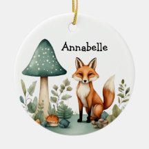 Mushroom Forest och Fox Ornament