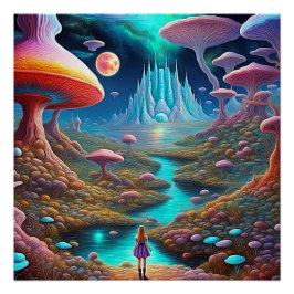 Mushroom Forest Perfect Poster