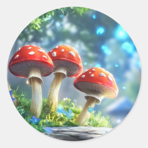 Mushroom Forest Runt Klistermärke