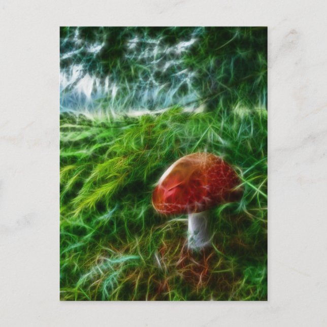 Mushroom Fractal Forest Vykort (Framsida)