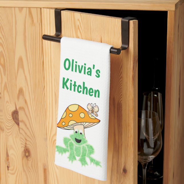 Mushroom Frog Butterfly Kitchen Hand Towel Kökshandduk (Thirds Fold)