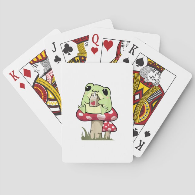Mushroom Frog Goblincore Mycology Creative Style Casinokort (Baksidan)